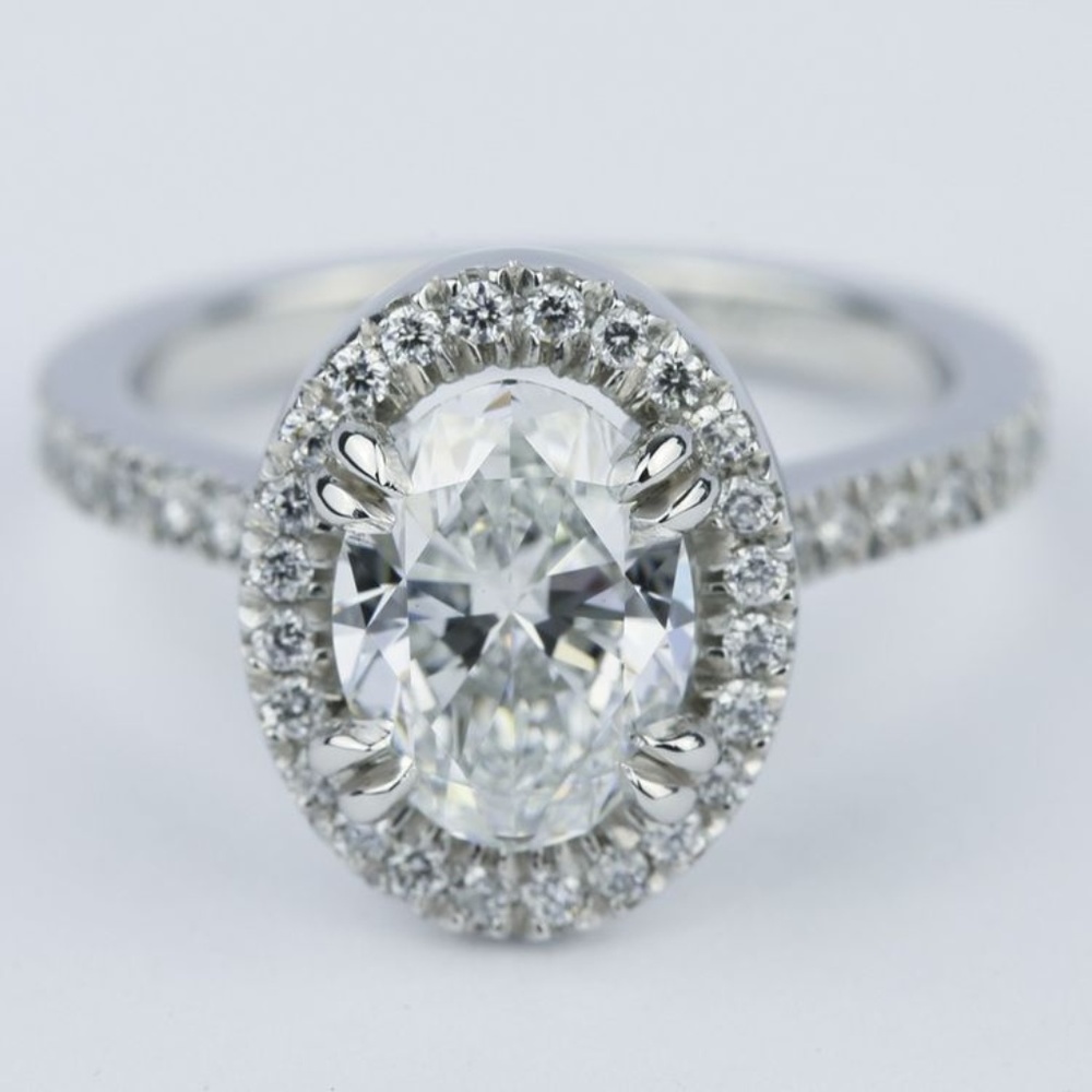 2Ct Oval Cut Moissanite Engagement Ring In Gold